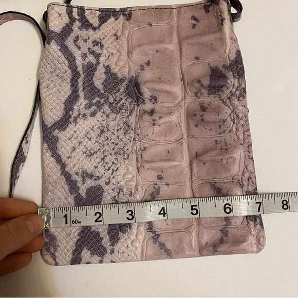 Nardelli Crossbody leather purse bag satchel made in Italy snake skin 7x8.5 - Picture 3 of 7